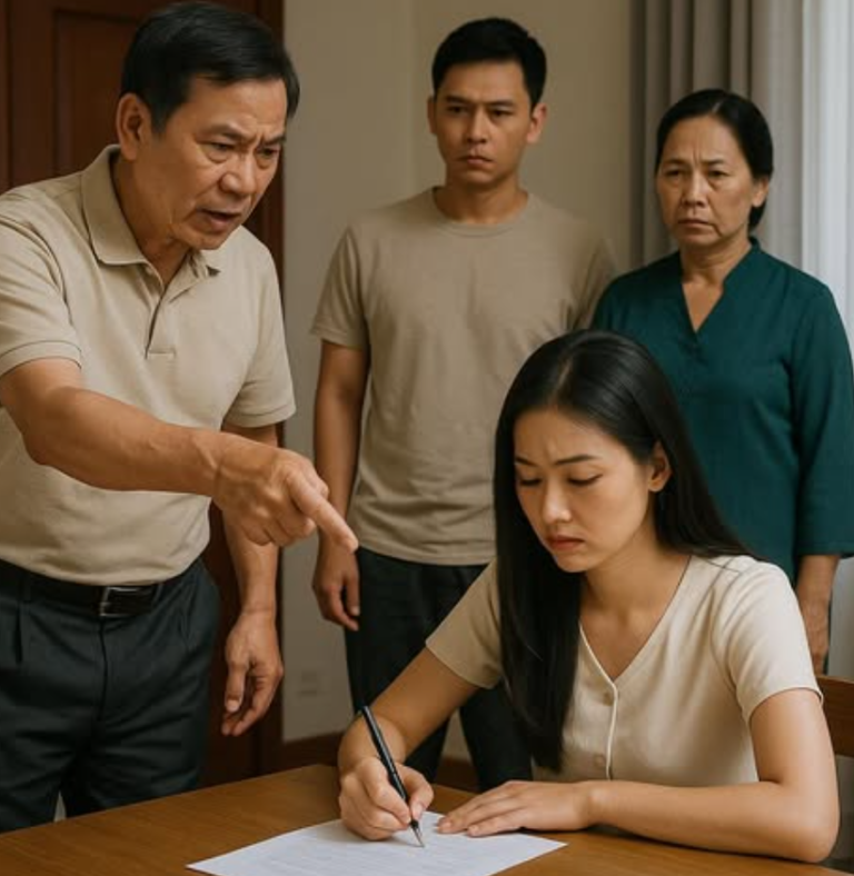 “Cô ký vào bản từ chối nhận tài sản đi… nhà này không có chuyện chia đất cho con dâu, cho người dưng!” Lời bố chồng vang lên như nhát da//0 lạnh lẽo giữa căn nhà mà Hồng từng nghĩ sẽ là mái ấm của đời mình. Con dâu vẫn chỉ là người ngoài, vĩnh viễn không thể trở thành người nhà của nhà chồng!