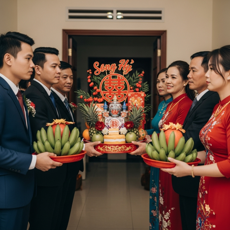 Lỡ có b:ầu trước khi cưới, bị mẹ chồng Hà Nội coi r/ẻ, nhà trai chỉ mang lễ hỏi chỉ gồm 2 nải chuối với 1 hộp keo sang nhà dạm ngõ