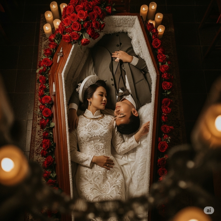 Lời thề “Sống chết có nhau” thực sự ứng nghiệm, chỉ trong chưa đầy 30 phút lễ cưới của họ diễn ra… một hôn lễ được nhuộm đỏ bởi hoa hồng và … m//áu … như minh chứng cho tình yêu của họ!