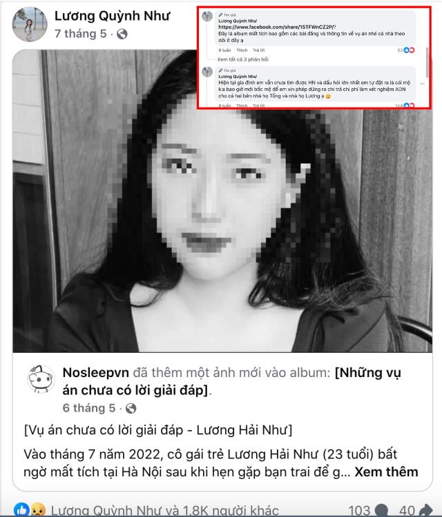 Mới nhất: VỤ MAT-TICH CỦA HẢI NHƯ ĐÃ CÓ TIẾN TRIỂN, LỘ DIỆN HUNG THỦ!