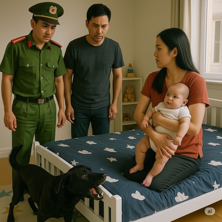 Con chó MỰC trong nhà liên tục gầ–m g-ừ với đứa trẻ mới sinh vào mỗi đêm, người bố thấy điều bất thường liền vội vàng gọi công an tới…