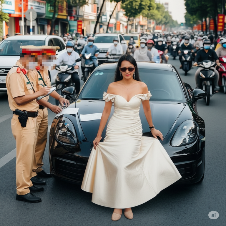 “Dám dừng xe của tôi ư, những người CSGT này thật thú vị, mấy chú đã thành công gây được sự chú ý với tôi. Tôi cho phép các anh ph/ạ/t tôi. Ph/ạ/t nặng vào nhé, chị đây không có tiền lẻ đâu….”