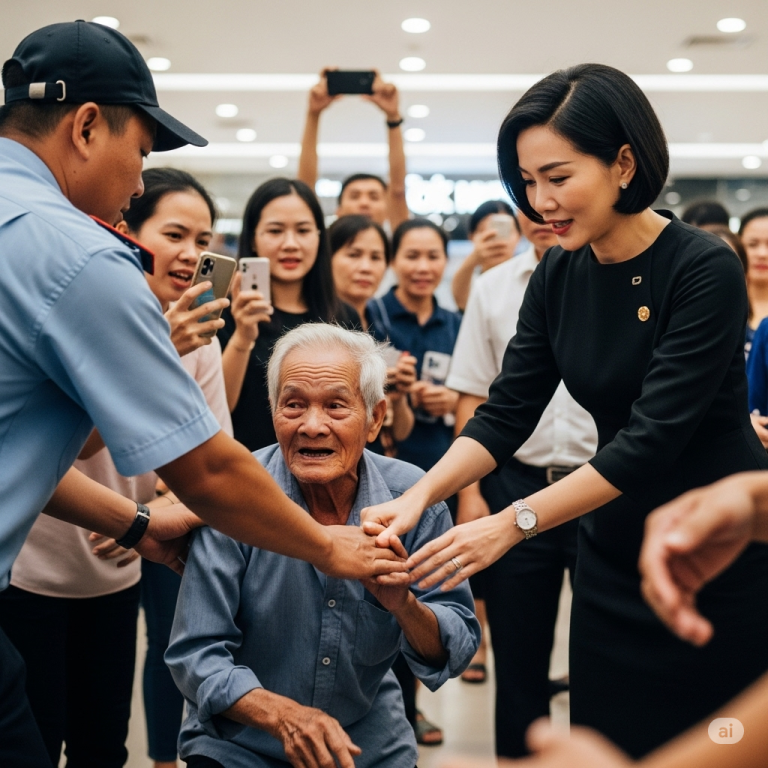 Nữ tỷ phú cứu giúp ông lão bị tên bảo vệ hống hách đ/á thẳng vào người, 10 phút sau anh ta r/un r/ẩy khi nhận được cuộc gọi ….