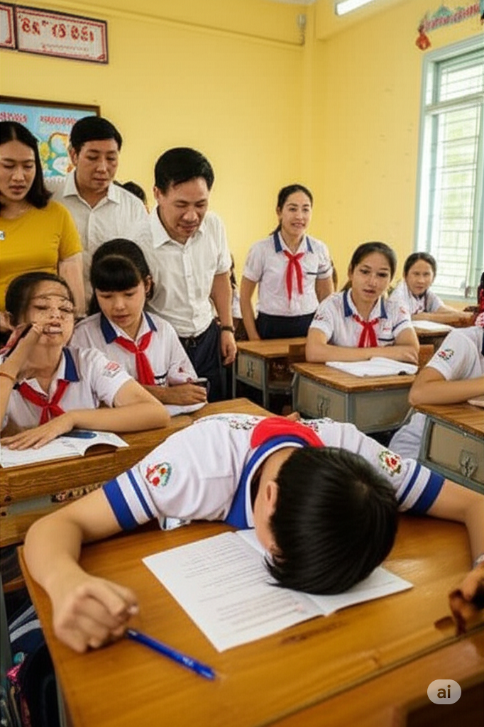 Chỉ mới 15 phút sau khi giám thị phát đề, Nam đột ngột dừng bút, em g-ụ-c đầu xuống bàn, không h/oảng l/oạn, không ồn ào, không rơi nước mắt, chỉ im lặng, không viết thêm một chữ nào…